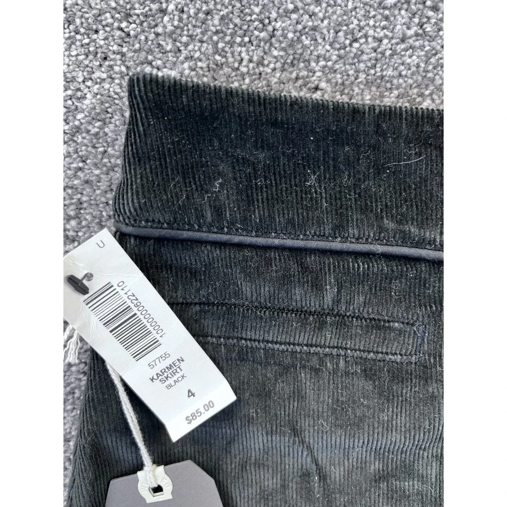 Wilfred Free Skirt Women's Size 4 Karmen Corduroy Button Front‎ Mini Black NWT